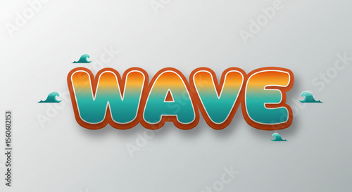 Vibrant Gradient Wave Text Effect Design Element for Summer Projects