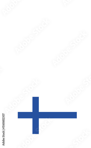 This image shows the outline map of Finland filled with the design of the Finnish flag, featuring a blue Nordic cross on a white background.