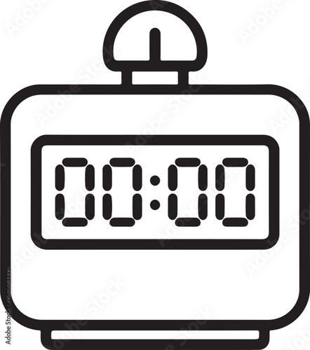 Alarm clock icon vector symbol illustration for business and technology design