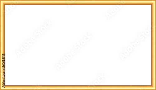 Elegant Gold Picture Frame - Classic Golden Border with Transparent Background