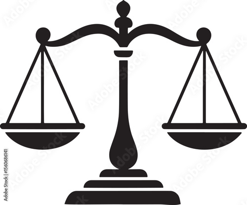 Black And White Line Art Illustration Of Scales Of Justice Legal Symbol Balance Icon vector