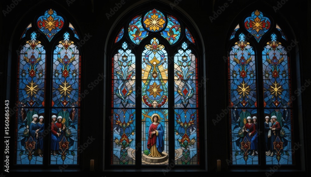 Fototapeta premium Stained Glass Christmas