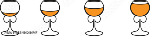 Beer and wine glass set for party celebration with drinks and crystal mugs on white background