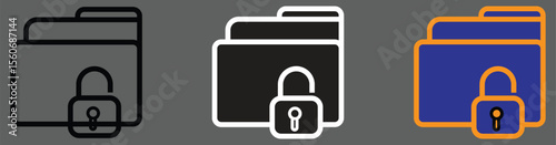 Locked folder icon representing secure business or wellness file storage with transparent background
