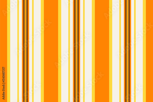 Tative lines pattern fabric, folk texture vertical background. Customizable seamless stripe textile vector in yellow and bright colors.