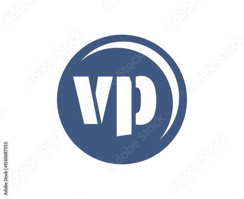 VP sport emblem or team logotype. Ball logo with a combination of Initial letter V and P for balls shop, sports company, training, club badge.