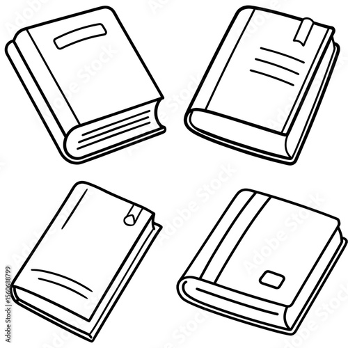  Journal Diary Icon – Personal Notebook Line Art, Outline Vector Illustration