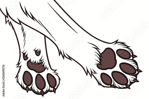 Dog paws.clip art, paw, pet, puppy, dog, foot, footprint, illustration, animal, cute, design, symbol, vector, children, clip, colours, horizon, horizontal, icon set, long, outline, path, pitch, print