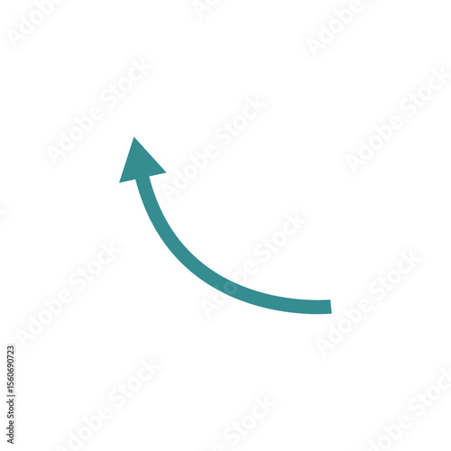 Curved arrow turning up – Turned corner arrow ideal for creative process flows or roadmaps