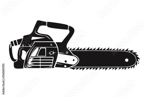 Classic Chainsaw Tool for Wood Cutting and Forest Work