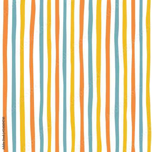 Seamless pattern with wavy vertical stripes on a white background. Retro vector illustration for digital paper and textiles.