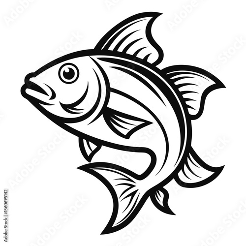 Fish line art vector