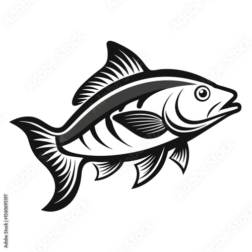 Fish line art vector