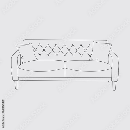 Sofa outline icon couch silhouette furniture for living room
