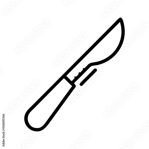  Scalpel icon in black outline style on white background