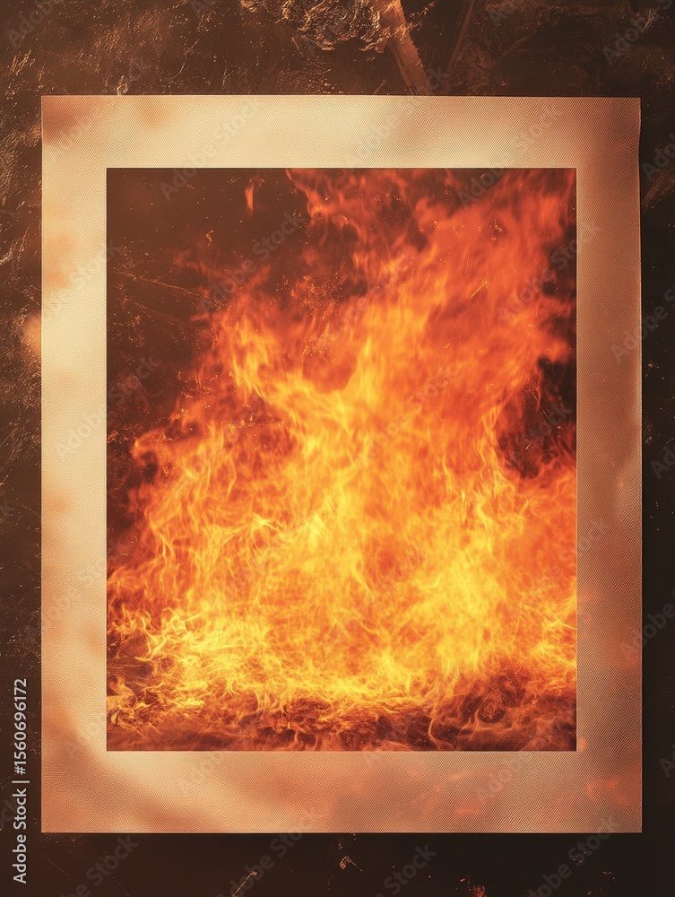 Fototapeta premium Mysterious explosion of flames unfolding in dark environment