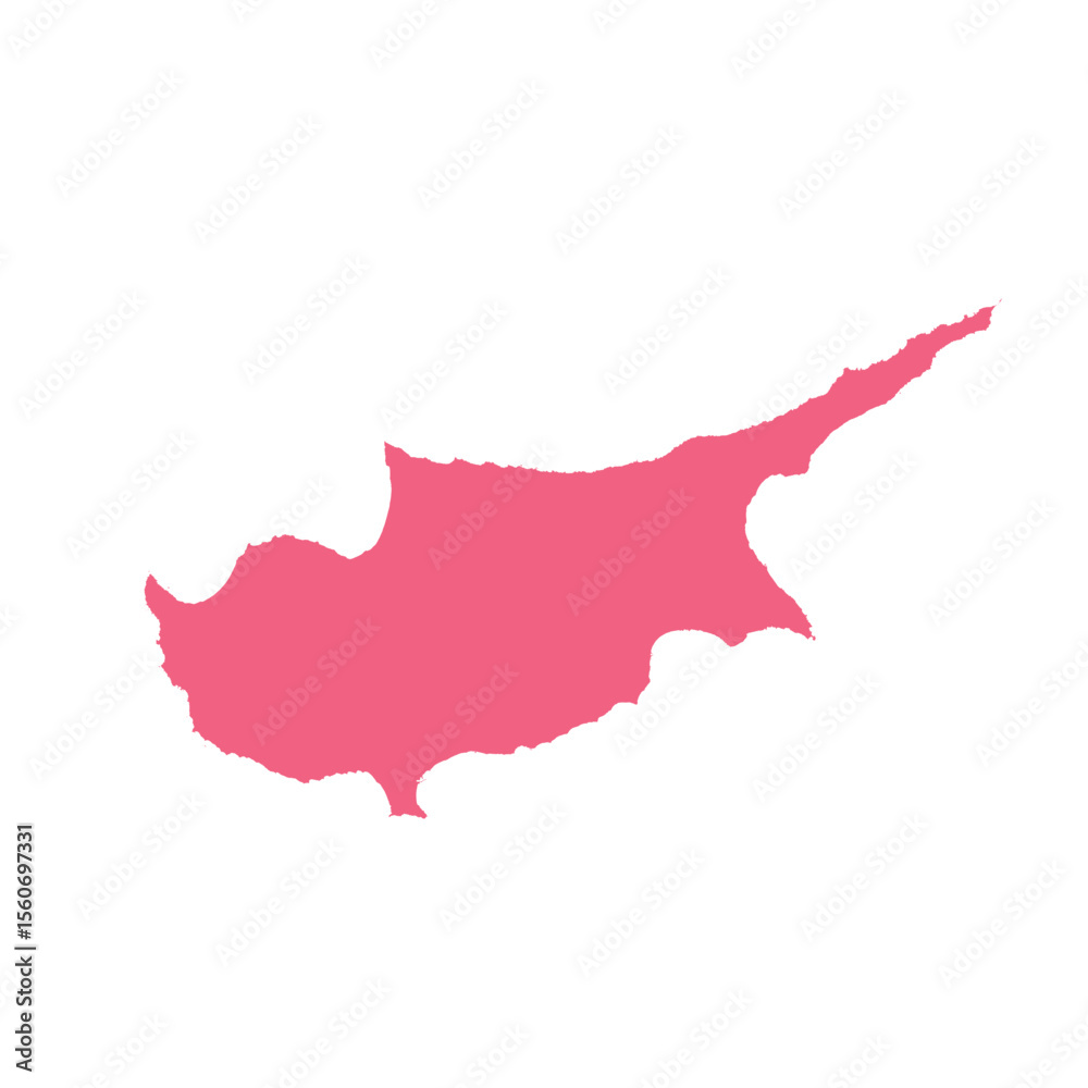 Fototapeta premium Map of Cyprus, sign silhouette. World Map Globe. Vector Illustration isolated on white background. Europe continent.