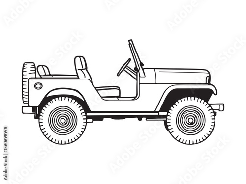 Off road car illustration side view