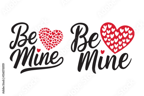 Be mine valentine s day script with heart designs