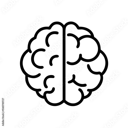 A simplified illustration of the human brain, rendered in black and white