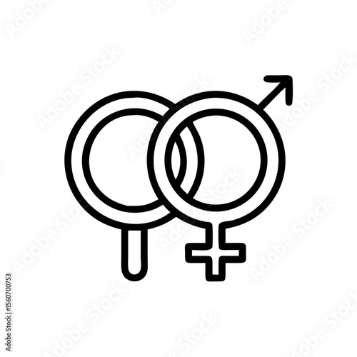 Gender symbols intertwined, representing unity and equality