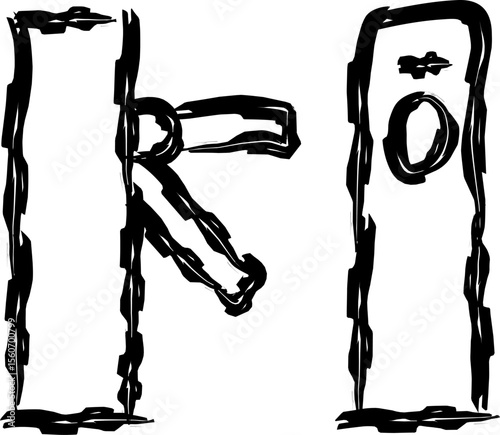 turnstile icon in doodle style. hand drawn black sketch of public transportation train