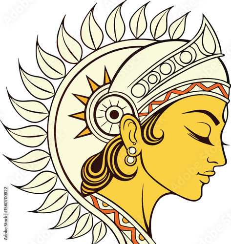 vector illustration of durga
