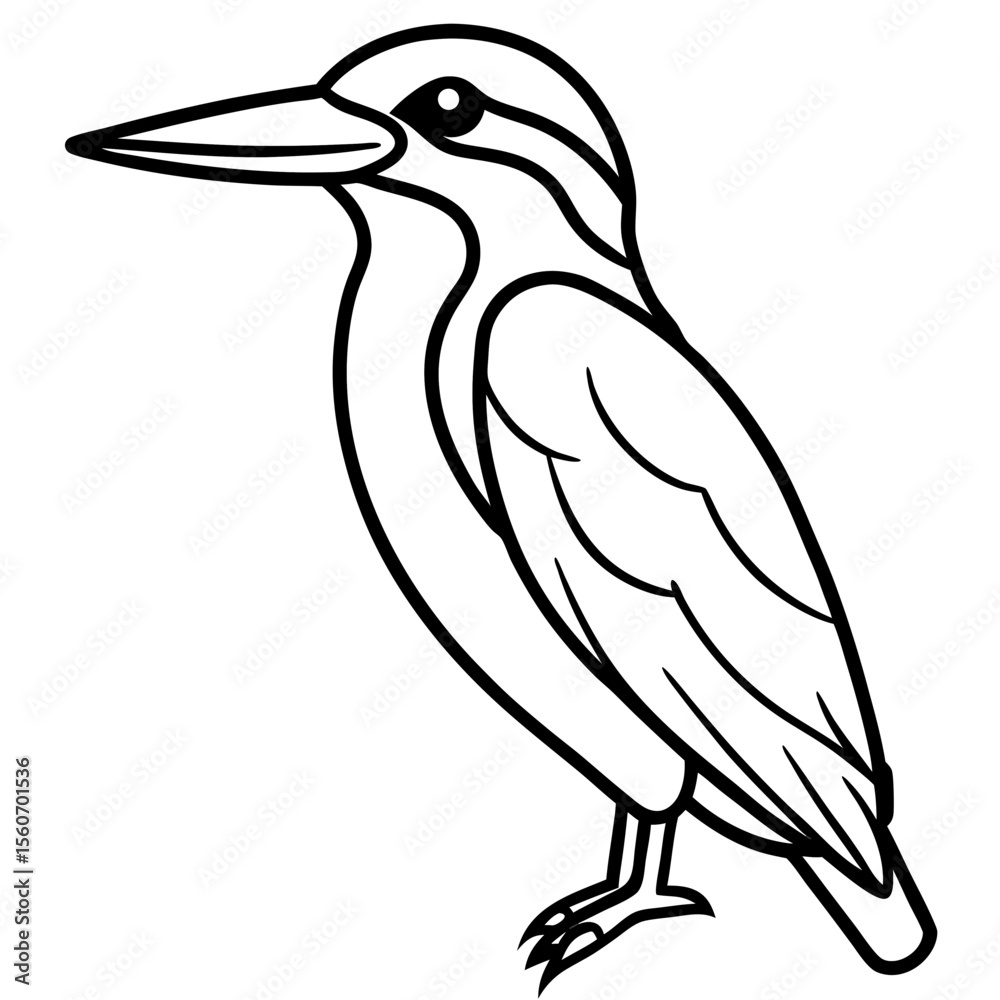 Fototapeta premium Kingfisher line art vector