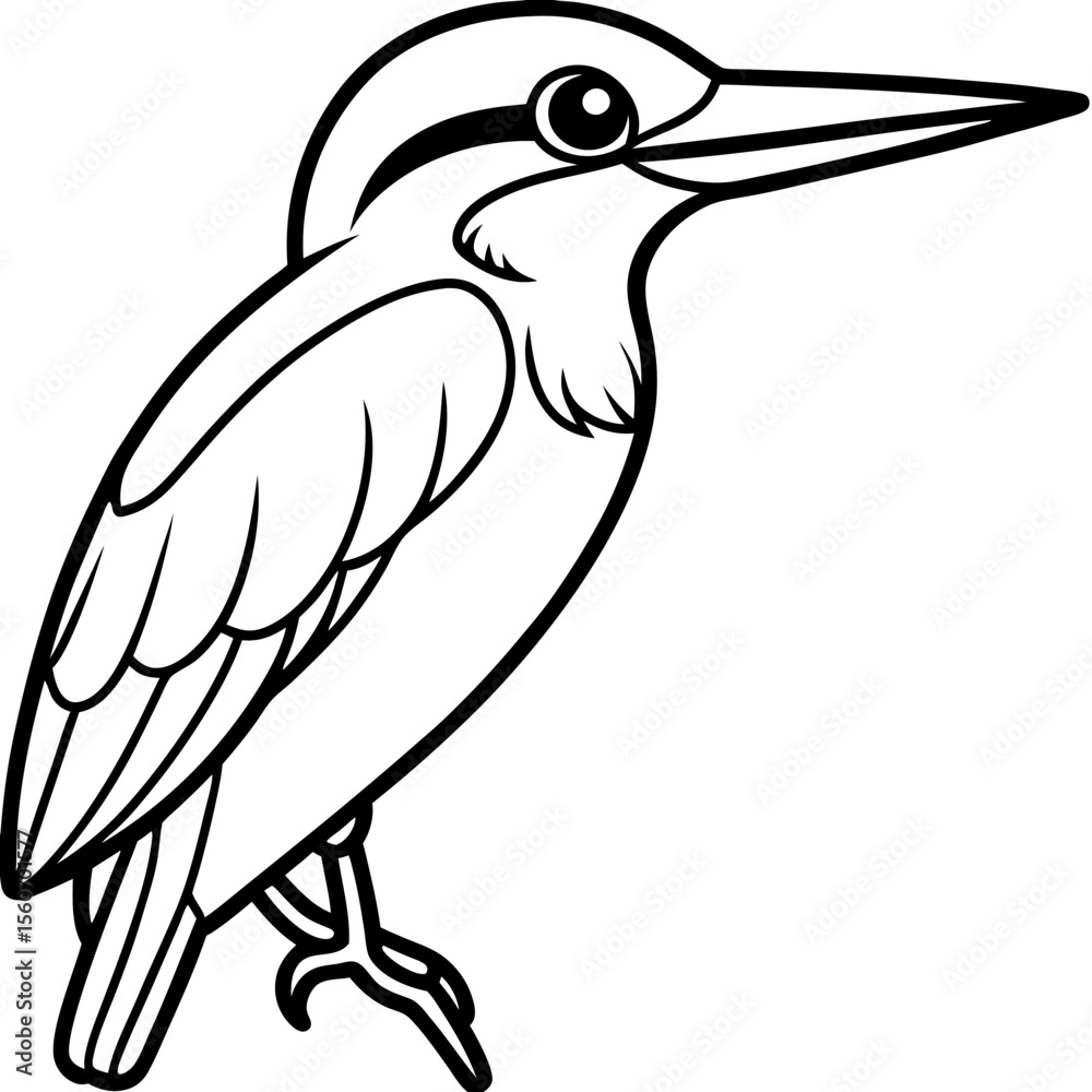 Obraz premium Kingfisher line art vector
