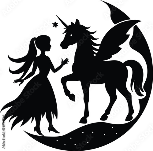 Magical Unicorn Encounter Under the Crescent Moon.
Magical Unicorn Encounter Under a Crescent Moon . Enchanting Fantasy Art and Lore.new 2025 trendy