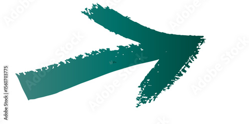 color arrow pointing upwards created with brush strokes on a white background in a simple design.