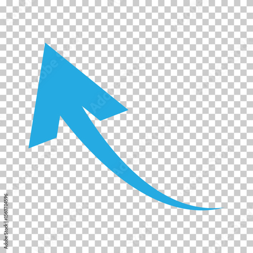 Curved Blue Arrow Pointing Upwards,Red Circular Arrows Indicating Rotation and Cycle,
