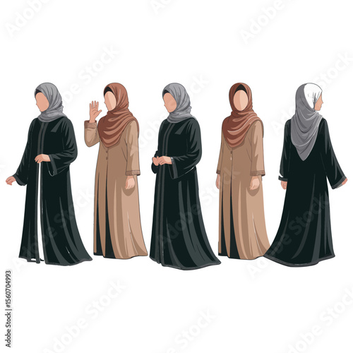 Hijab Fashion Illustrations  Modest Wear and Stylish Outfits for Women