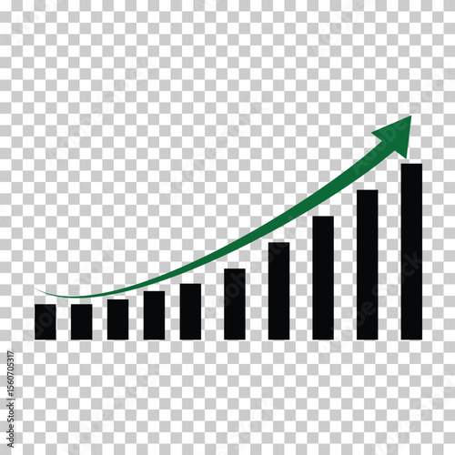 Financial Growth Chart with Ascending Arrow,
