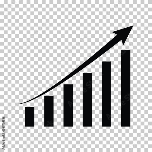 Financial Growth Chart with Ascending Arrow,
