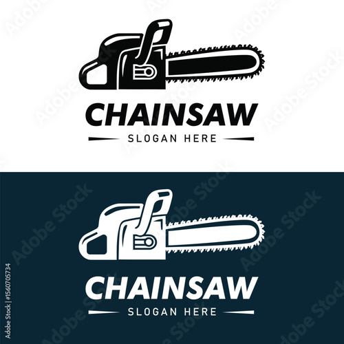 Chainsaw Equipment Vector Illustration Silhouette Graphic Design Tool