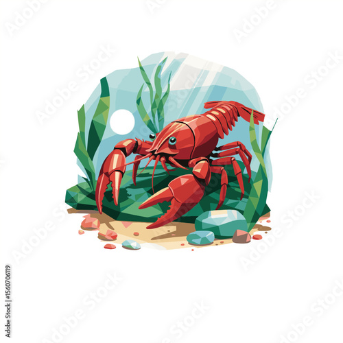 crayfish on a white background