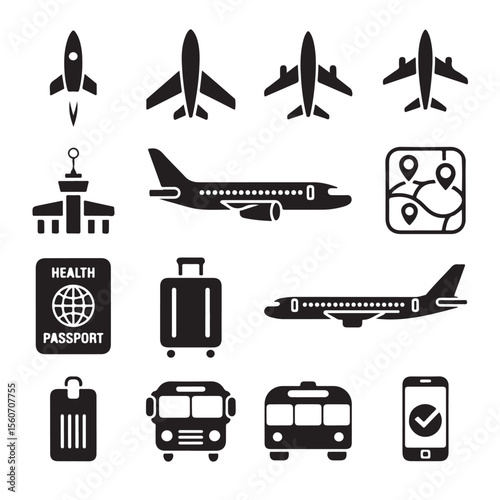 Stock photography sites often categorize images like these as transportation and travel icon sets