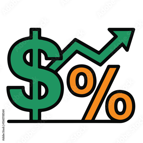 A 3D illustration of dollar and euro currency symbols with an upward arrow on a financial graph signifies success and growth in the global investment market
