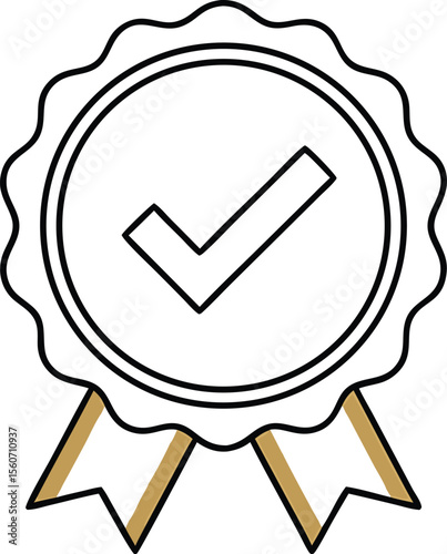 Approved badge illustration with a checkmark demonstrating quality assurance and certification