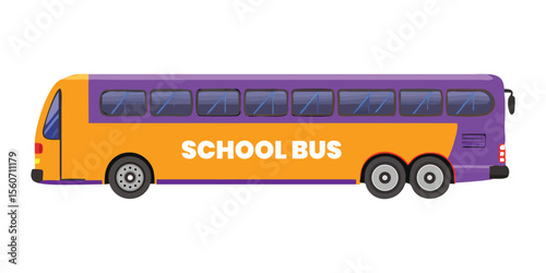 School Bus Illustration - Back to School Transport Vector