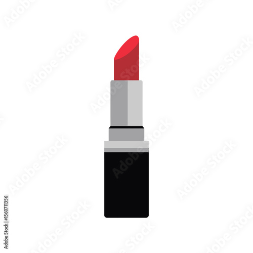 A minimalist illustration of a lipstick tube in a flat design style