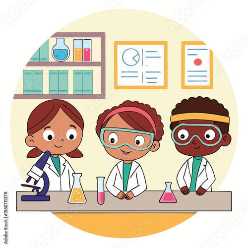 Young Scientists Conduct Exciting Experiments in the School Laboratory