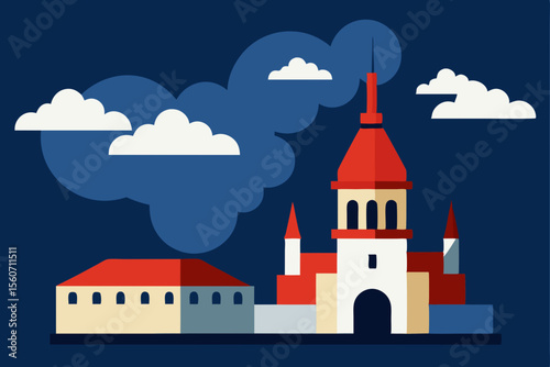 Majestic European Cityscape Architectural Wonders Under Twilight Sky