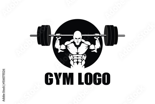 powerful weightlifter deadlifting heavy weights. Vector illustration.	