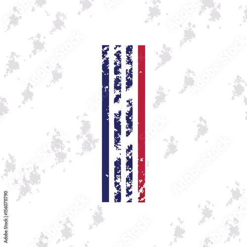 Abstract american flag design with distressed texture and transparency