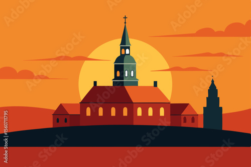 panoramic view kastellet citadel church scenic landmark