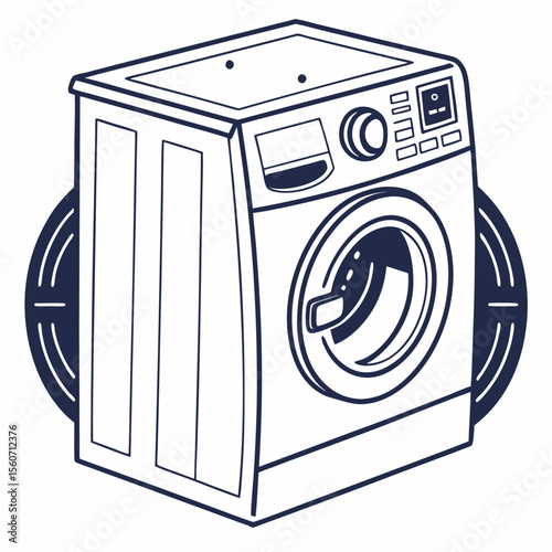 Washing machine icon in outline style