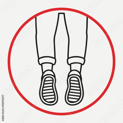 Walk vector icon in minimal outline style