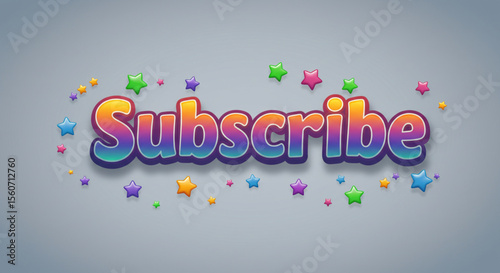 Colorful Subscribe Button Design with Stars Fun, Bright, and Engaging